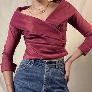 Women's Burgundy and Pink Blous